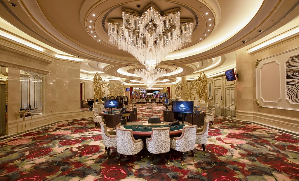 Hệ thống nội thất và trang thiết bị tại Corona Casino được nhập khẩu toàn bộ