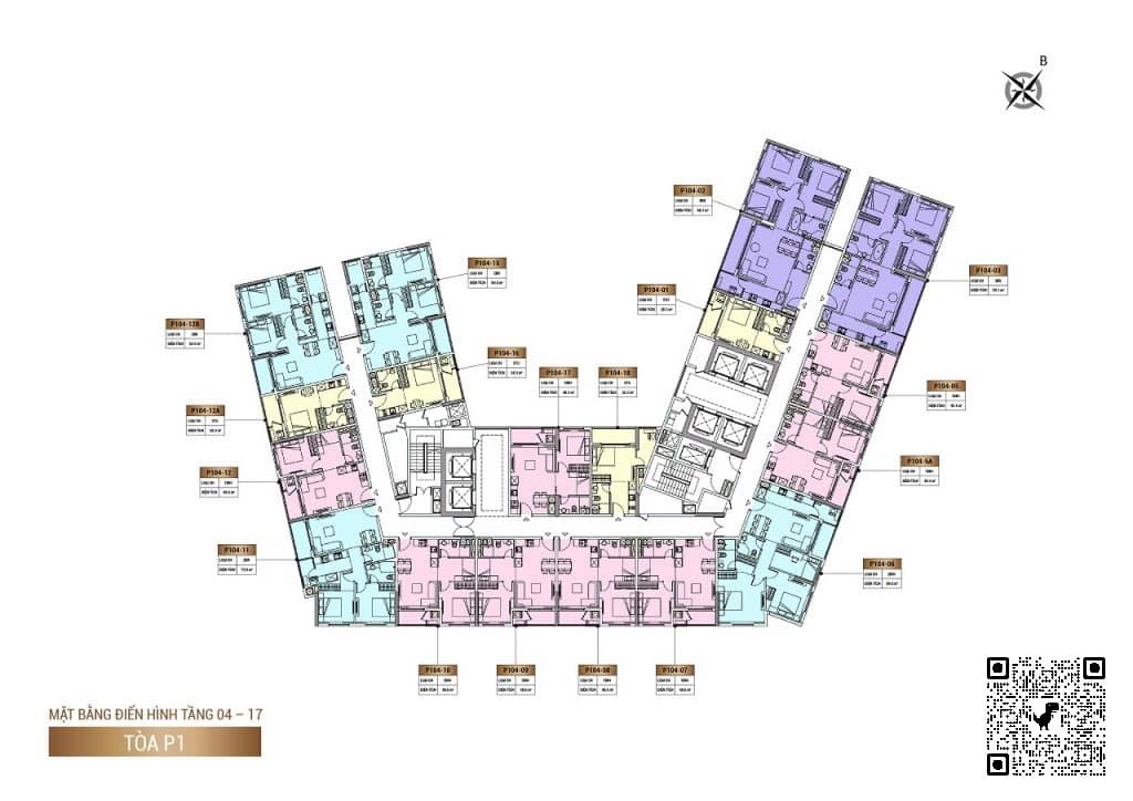 layout mặt bằng tầng căn hộ the panoma 1